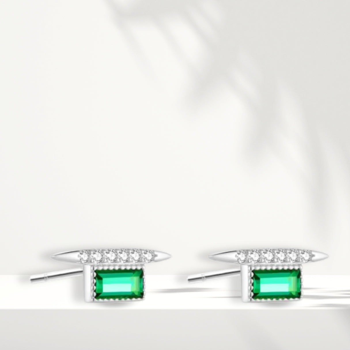 White Silver Earrings