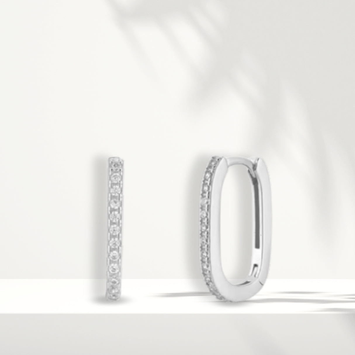 White Silver Earrings