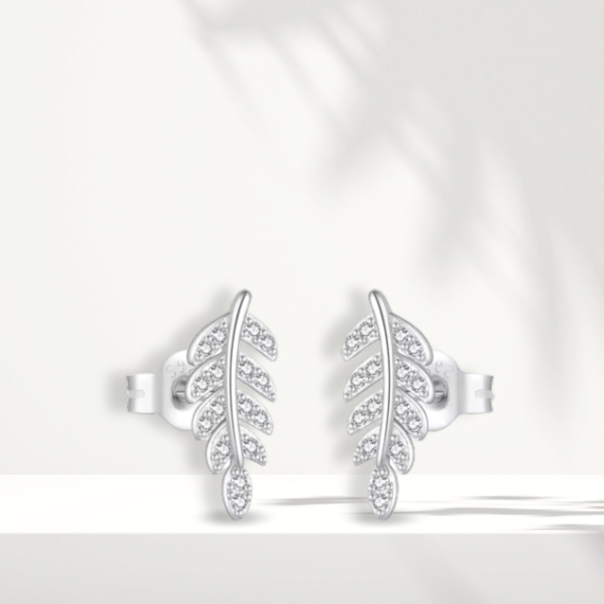 White Silver Earrings