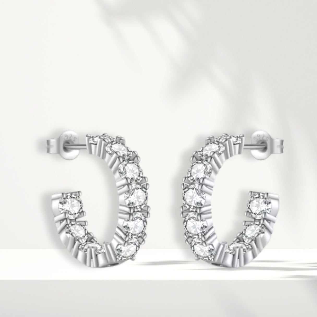 Orecchini in argento bianco