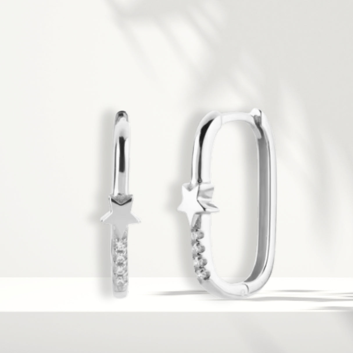 Weiße Silberohrringe