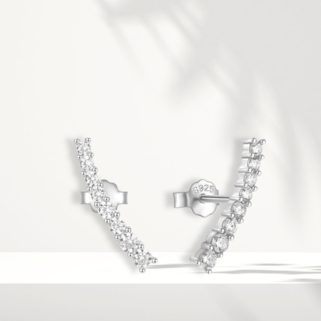 Weiße Silberohrringe