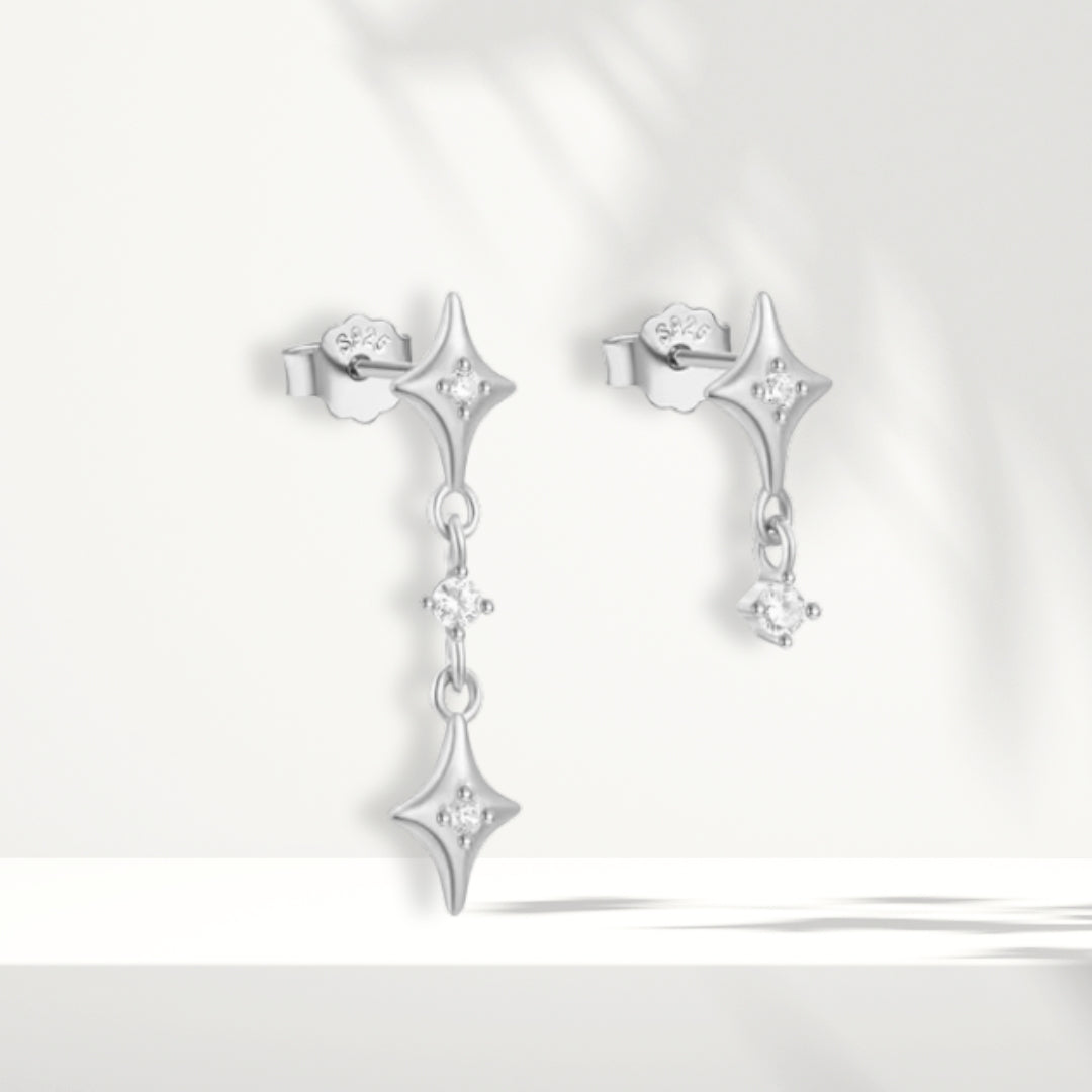 Weiße Silberohrringe