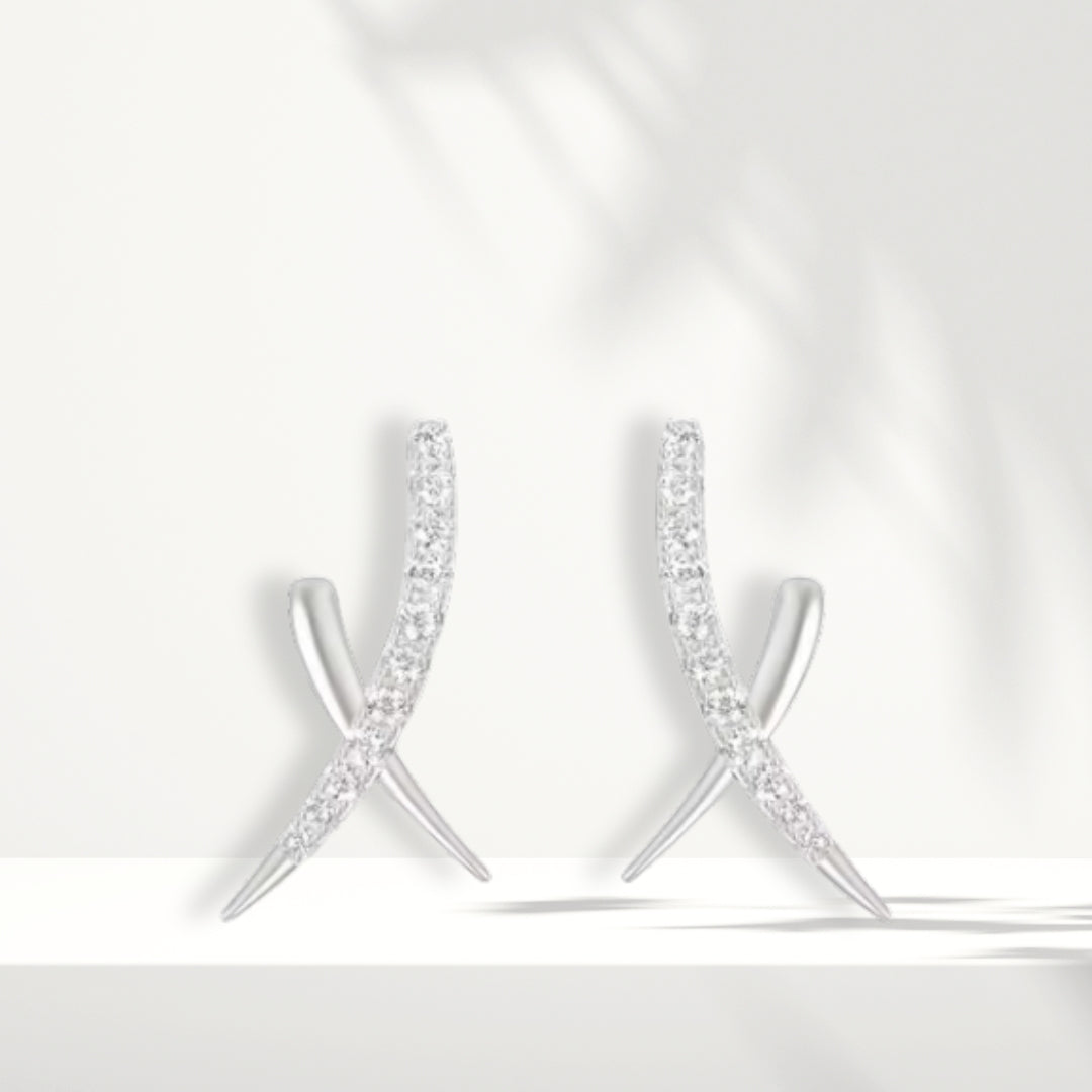 Weiße Silberohrringe