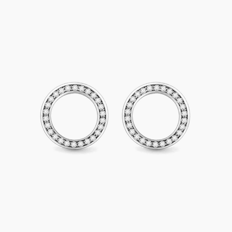 White Silver Earrings